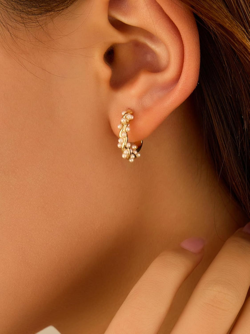 1 Pair Pearl Earrings for Women,Women'S Fashion Jewelry, Chic Drop Earrings, Elegant Accessory for Parties