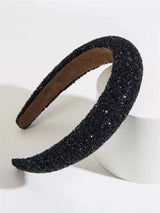 Glamorous Beaded Hairband Bling Crystal Pearl Baroque Headband Wide Cross Headband Sparkly Gorgeous Women Hair Accessories