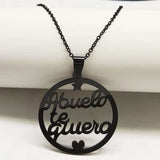 Grandmother Stainless Steel Statement Necklace Women Jewlery Silver Color Necklaces & Pendants Jewelry Navidad N18021