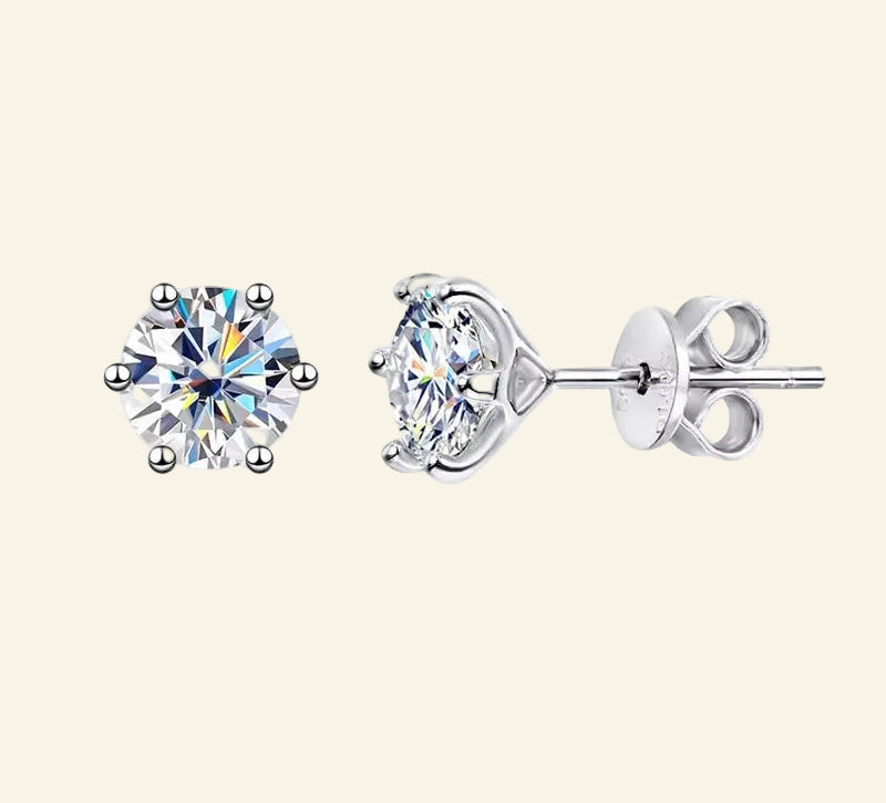 100% 925 Sterling Silver 0.2-2 Carat D Color Moissanite Diamond Stud Earrings for Women Sparkling Party Fine Jewelry Gifts