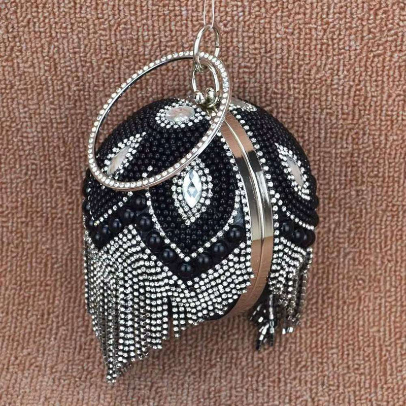 Luxury Ball Bags Designer Tote Women Bags Red Blue Pearl Crystal Handbags Tassels Shoulder Bags