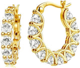 Women'S 925 Sterling Silver Hoop Earrings with Cubic Zirconia, Delicate and Small Hypoallergenic round Earrings, Fashionable Jewelry Gift, Suitable for Daily Wear and Parties