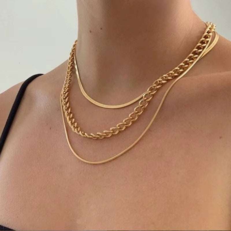 New Fashion Gold Color Punk Vintage Necklaces Thick Chain Statement Necklaces & Pendants Women Jewelry Wholesale