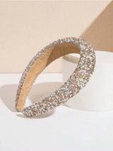 Glamorous Beaded Hairband Bling Crystal Pearl Baroque Headband Wide Cross Headband Sparkly Gorgeous Women Hair Accessories