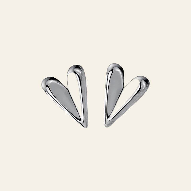 925 Sterling Silver Irregular Fashion Hearts Stud Earrings for Women Stackable Exquisite Ear Studs Classic Fine Jewelry