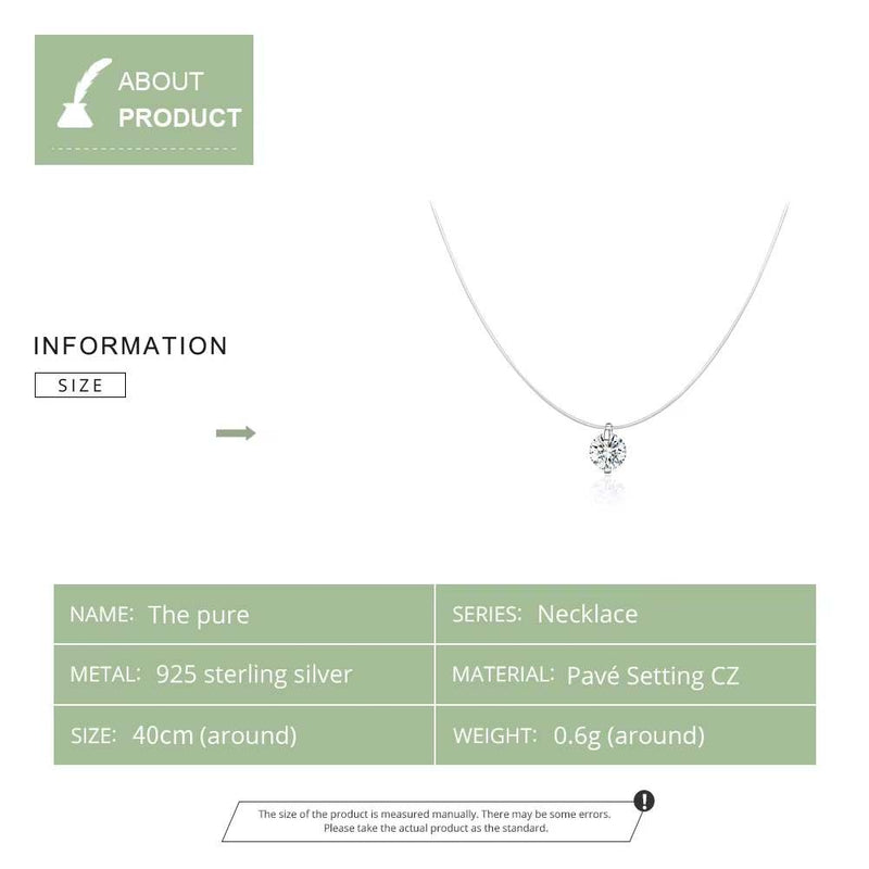 Silver Invisible Chain Necklaces Pendants Rhinestone Choker Necklaces Transparent Fishing Line Collier Femme SCN332