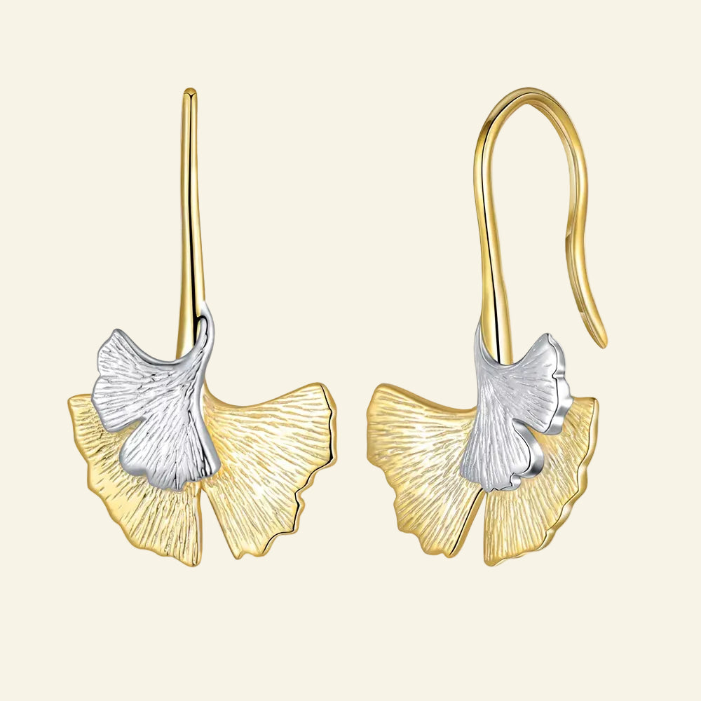 925 Sterling Silver Ginkgo Biloba Leaf Dangle Drop Earrings Handmade Jewelry Birthday Christmas Day Gifts for Women Girls Friend