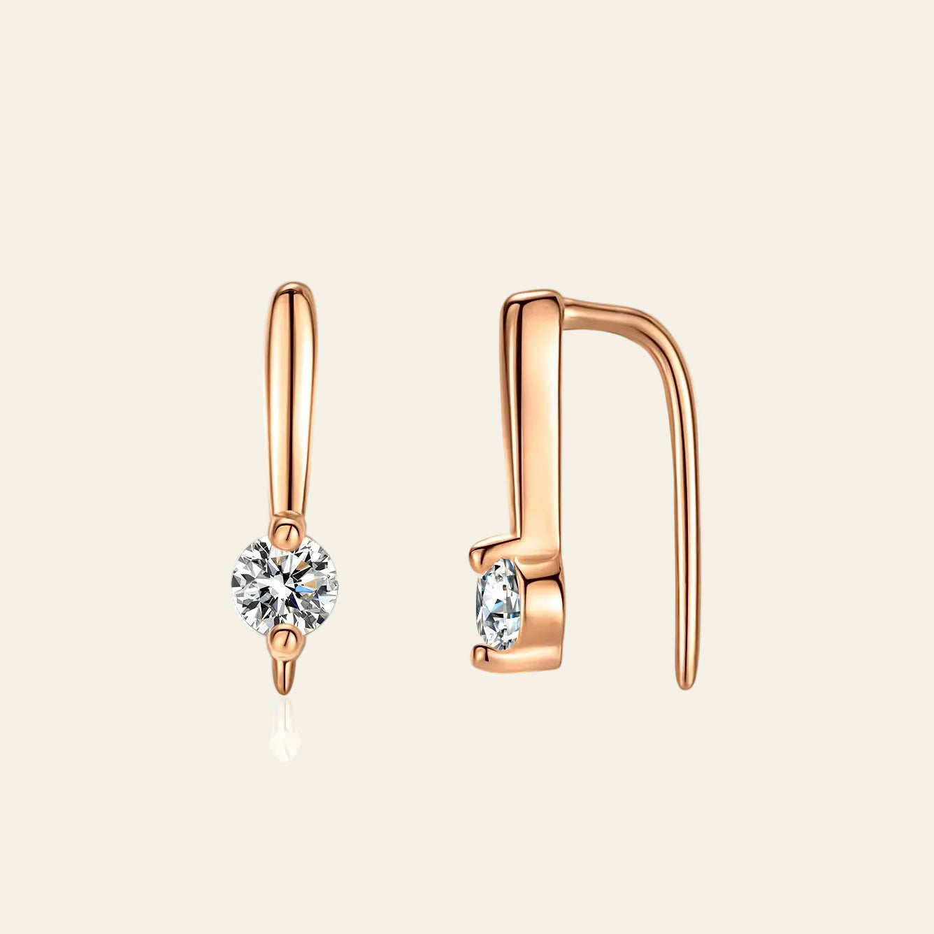 18K Gold Earrings for Women, 10-Point Earrings, Simple Style, Wedding Moissanite PT950, Platinum Gift Earrings