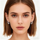 Women'S 925 Sterling Silver Hoop Earrings with Cubic Zirconia, Delicate and Small Hypoallergenic round Earrings, Fashionable Jewelry Gift, Suitable for Daily Wear and Parties