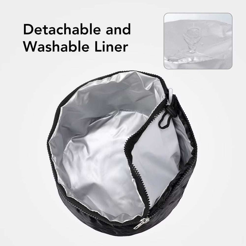 Portable electric thermal hat with detachable washable silver-coated inner lining for deep conditioning hair treatment