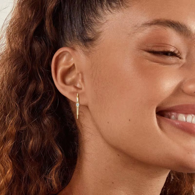 Women'S Moissanite Hoop Earrings with D Color VVS1 Diamond Earrings 2025 Trend Silver 925 Real Fine Jewelry for Girls