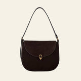 Luxury Brand Rodeo Women Bags brown genuine cowhide leather suede shoulder bag with flap and hasp closure