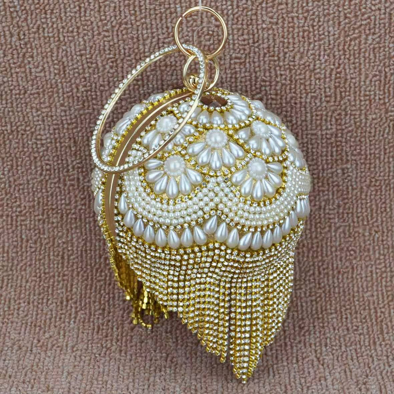 Luxury Ball Bags Designer Tote Women Bags Red Blue Pearl Crystal Handbags Tassels Shoulder Bags