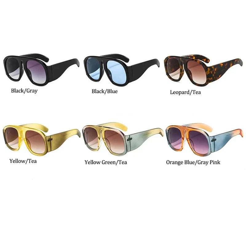 Gradient Lens Pilot Women Sunglasses Oversized Fashion Brand Big Frame Transparent Sunglasses Woman 2021 Clear Shades Eyewear