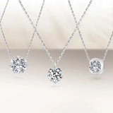 Fine Jewelry Women Iced Out Diamond Link S925 Sterling Silver 1 CT VVS D Moissanite Pendant Necklace White Gold Plated Chain