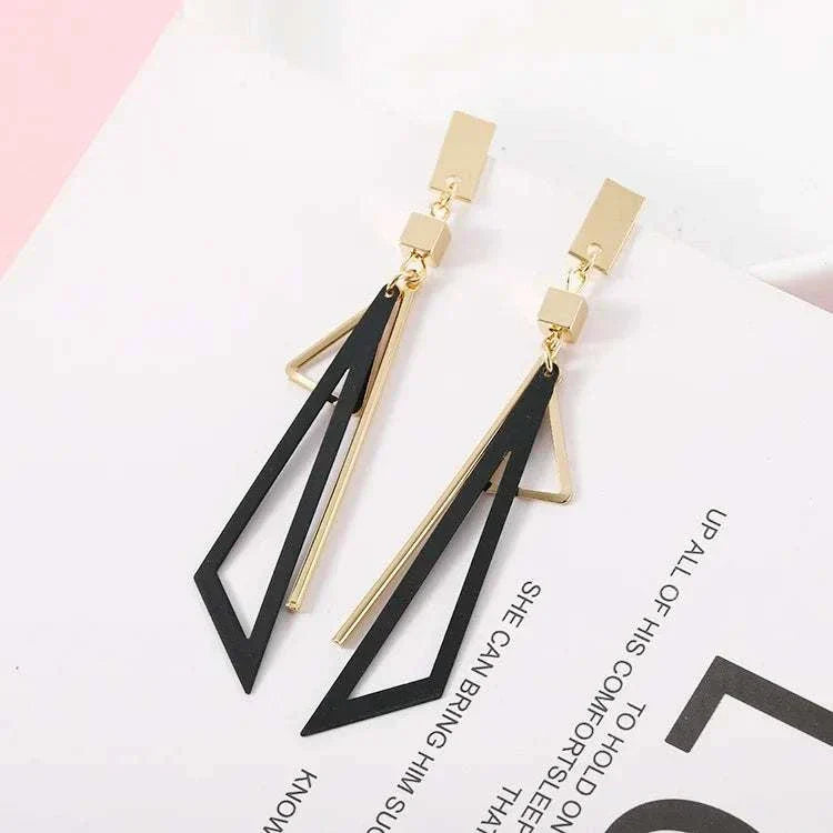 Korean Long Statement Geometric Triangle Tassel Dangle Drop Earrings for Women Earrings Fashion Jewelry Oorbellen Brincos