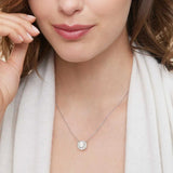 Women Fine Jewelry Gifts Mossanite Pendant 925 Sterling Silver Chain White Gold Plated Gra Vvs 1Ct Moissanite Diamond Necklace