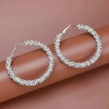 Diamante Rhinestones Hoop Earrings