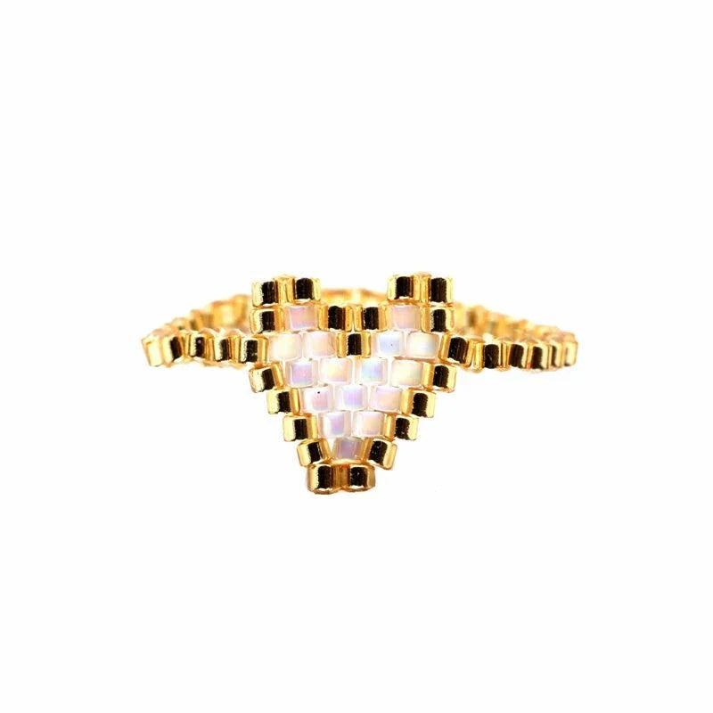 Sweet Heart Ring Punk Eye Rings Boho Jewelry Miyuki Bead Handmade Anniversary Rings for Women Wholesale Ring Bulk Lots