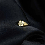 Fashion Rings Jewelry 925 Sterling Silver Wide Retro Totem Heavy Rings Gold Plated Adjustable Ring Jewelry Women