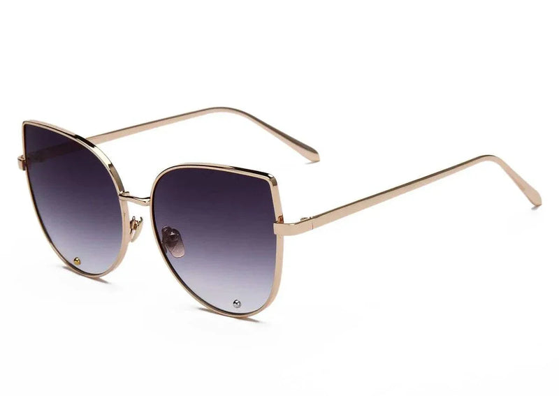 Fashion Women Sunglasses Cat Mirror Glasses Metal Cat Eye Sunglasses Women Brand Designer High Quality Square Style R058