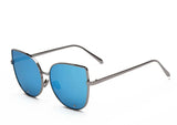 Fashion Women Sunglasses Cat Mirror Glasses Metal Cat Eye Sunglasses Women Brand Designer High Quality Square Style R058