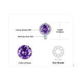 Luxury 5.6Ct round Created Alexandrite Sapphire 925 Sterling Silver Hoop Earrings for Woman Gemstone Fine Jewelry