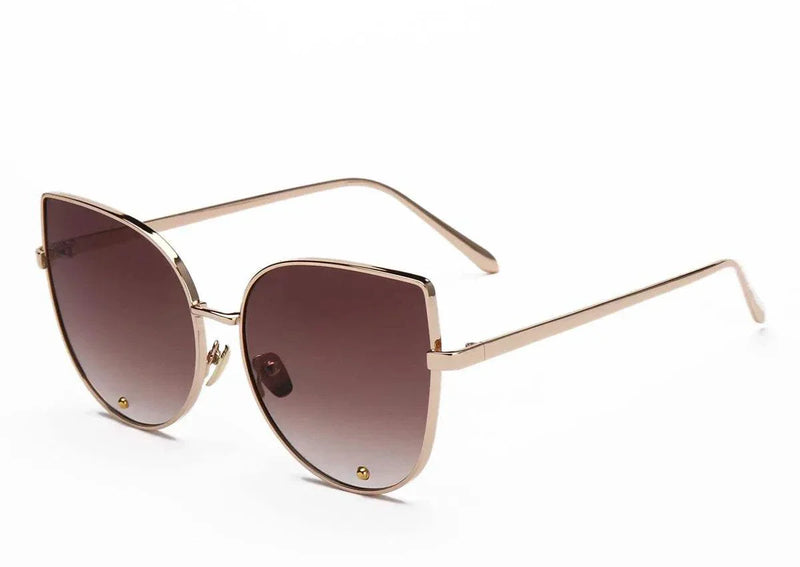 Fashion Women Sunglasses Cat Mirror Glasses Metal Cat Eye Sunglasses Women Brand Designer High Quality Square Style R058