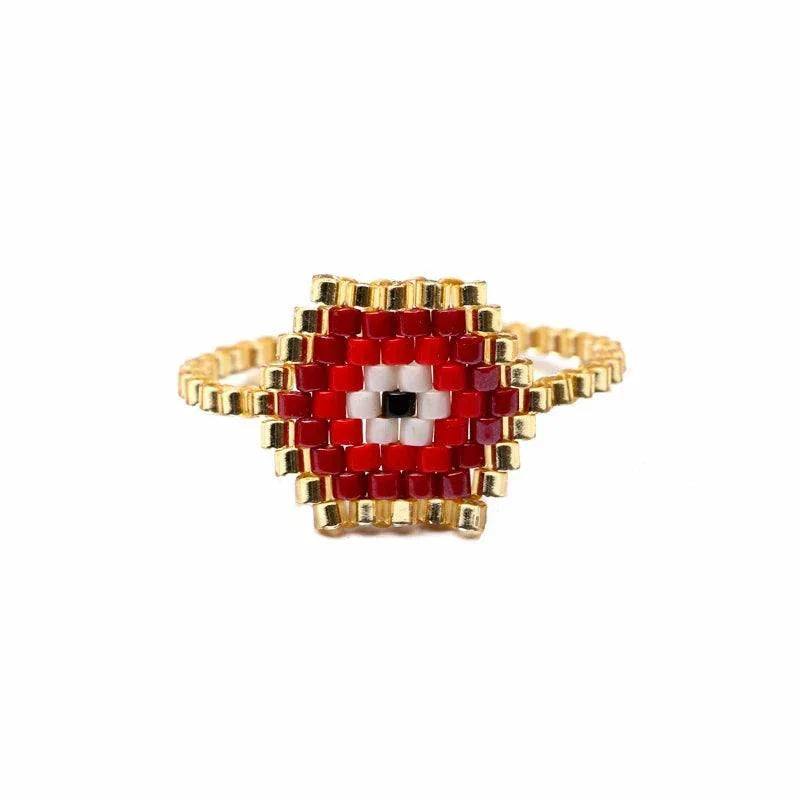Sweet Heart Ring Punk Eye Rings Boho Jewelry Miyuki Bead Handmade Anniversary Rings for Women Wholesale Ring Bulk Lots