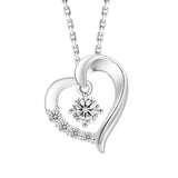 Mother'S Day Gift Heart Charm Jewelry Women I Love You 925 Sterling Silver Chain Birthday Moissanite Diamond Pendant Necklace