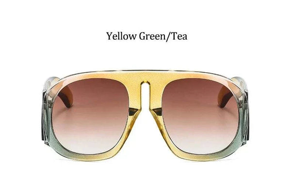 Gradient Lens Pilot Women Sunglasses Oversized Fashion Brand Big Frame Transparent Sunglasses Woman 2021 Clear Shades Eyewear