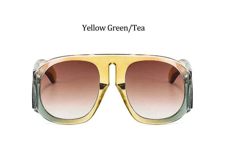 Gradient Lens Pilot Women Sunglasses Oversized Fashion Brand Big Frame Transparent Sunglasses Woman 2021 Clear Shades Eyewear