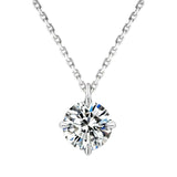 Fine Jewelry Women Iced Out Diamond Link S925 Sterling Silver 1 CT VVS D Moissanite Pendant Necklace White Gold Plated Chain
