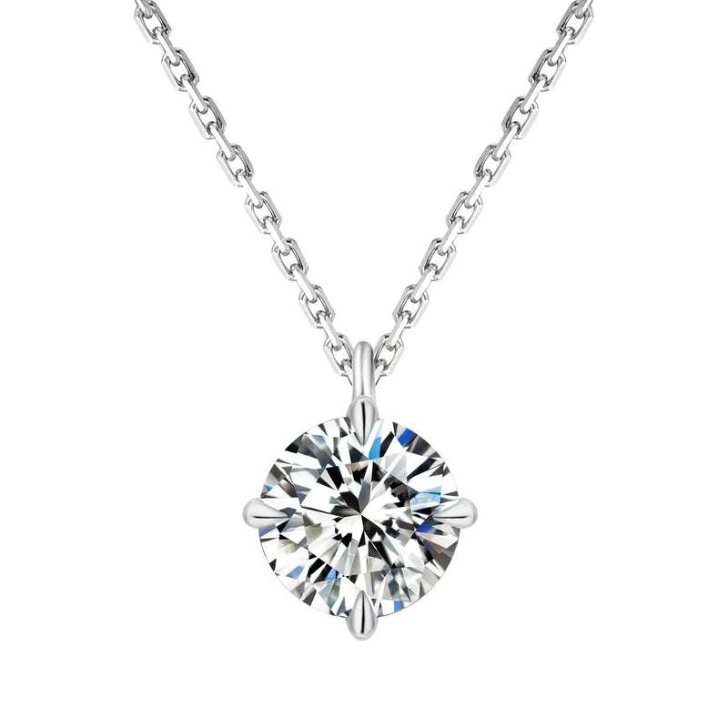 Fine Jewelry Women Iced Out Diamond Link S925 Sterling Silver 1 CT VVS D Moissanite Pendant Necklace White Gold Plated Chain