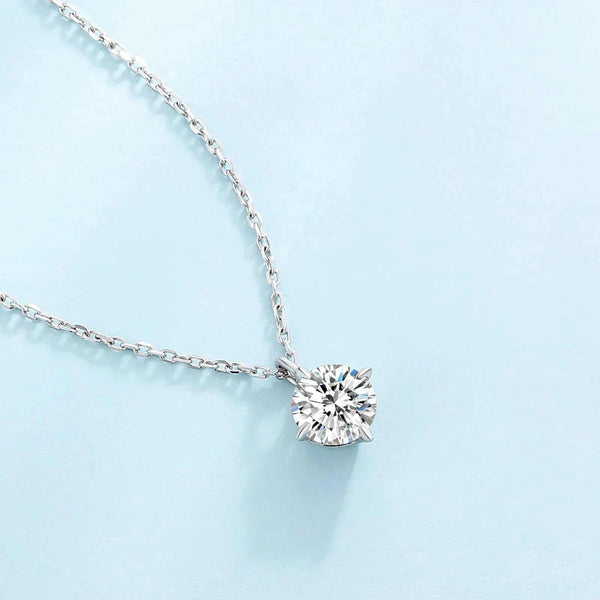 Fine Jewelry Women Iced Out Diamond Link S925 Sterling Silver 1 CT VVS D Moissanite Pendant Necklace White Gold Plated Chain