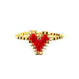 Sweet Heart Ring Punk Eye Rings Boho Jewelry Miyuki Bead Handmade Anniversary Rings for Women Wholesale Ring Bulk Lots