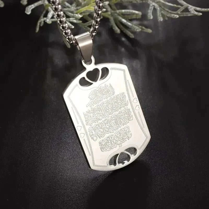 Islamic Religion Muslim Allah Quran Water Drop Shape Pendant Necklace for Women Fashion Charm Amulet Jewelry Ramadan Gift