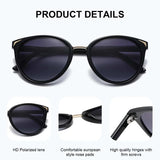 CATMONROE 1Pcs Women Sunglasses Optional Color round Lens Lightweight Comfort Driving Casual Commute UV400 Polarized Sunglasses