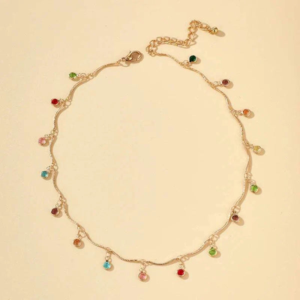 Fashion Simple Candy Color Tassel Necklace for Women Aesthetic All-Match Pendant Jewelry Choker Neck Accessories Gift Chain