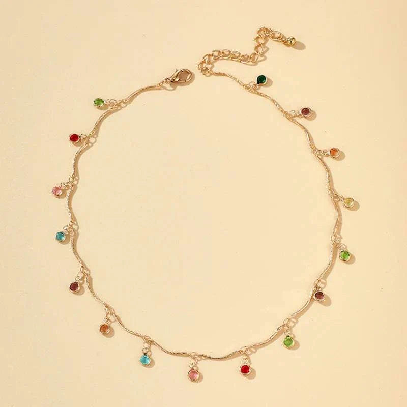 Fashion Simple Candy Color Tassel Necklace for Women Aesthetic All-Match Pendant Jewelry Choker Neck Accessories Gift Chain