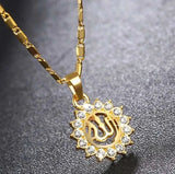 Islamic Religion Muslim Allah Quran Water Drop Shape Pendant Necklace for Women Fashion Charm Amulet Jewelry Ramadan Gift