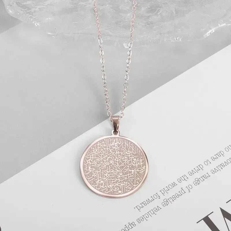 Islamic Religion Muslim Allah Quran Water Drop Shape Pendant Necklace for Women Fashion Charm Amulet Jewelry Ramadan Gift