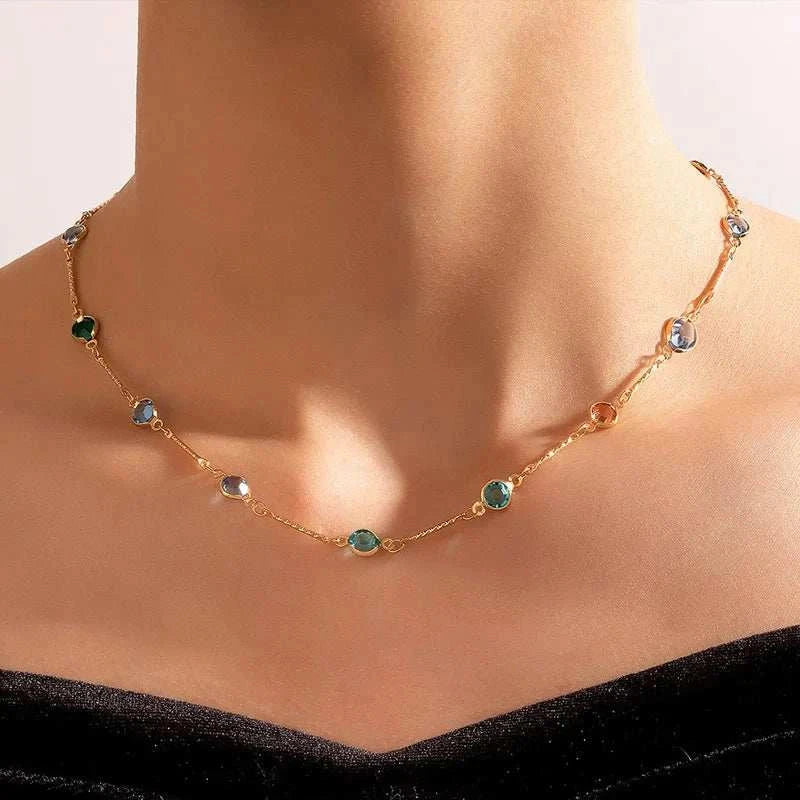 Fashion Simple Candy Color Tassel Necklace for Women Aesthetic All-Match Pendant Jewelry Choker Neck Accessories Gift Chain