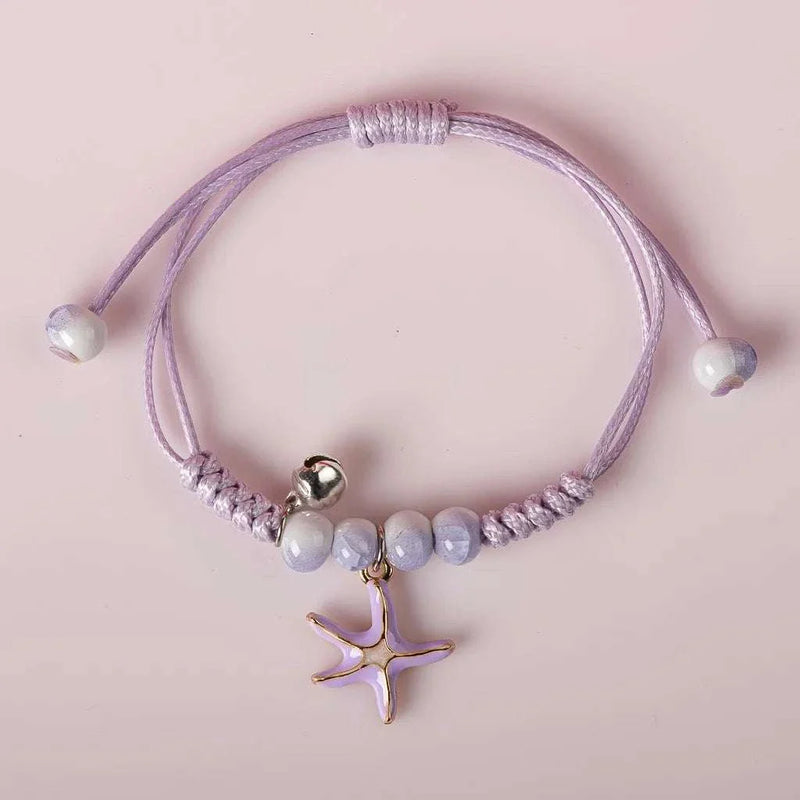 Cute Metal Drip Glaze Pendant Bracelet Hand-Wowen Hand Made Gift Bracelets Bangles for Women Girl Children Wholesale #MZ111