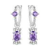 925 Sterling Silver Blue Purple Iris Flower Drop Earrings Women Earrings Charm Trend Versatile Party Jewelry Gifts