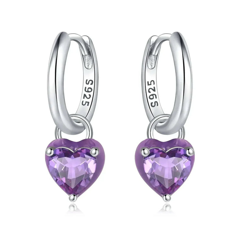 925 Sterling Silver Blue Purple Iris Flower Drop Earrings Women Earrings Charm Trend Versatile Party Jewelry Gifts