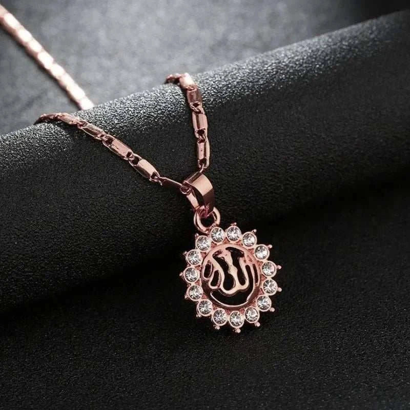 Islamic Religion Muslim Allah Quran Water Drop Shape Pendant Necklace for Women Fashion Charm Amulet Jewelry Ramadan Gift