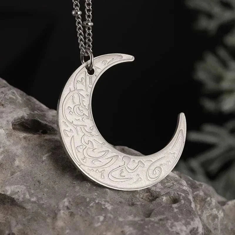 Islamic Religion Muslim Allah Quran Water Drop Shape Pendant Necklace for Women Fashion Charm Amulet Jewelry Ramadan Gift