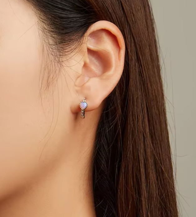 Opaline™ Heart Huggie Earrings