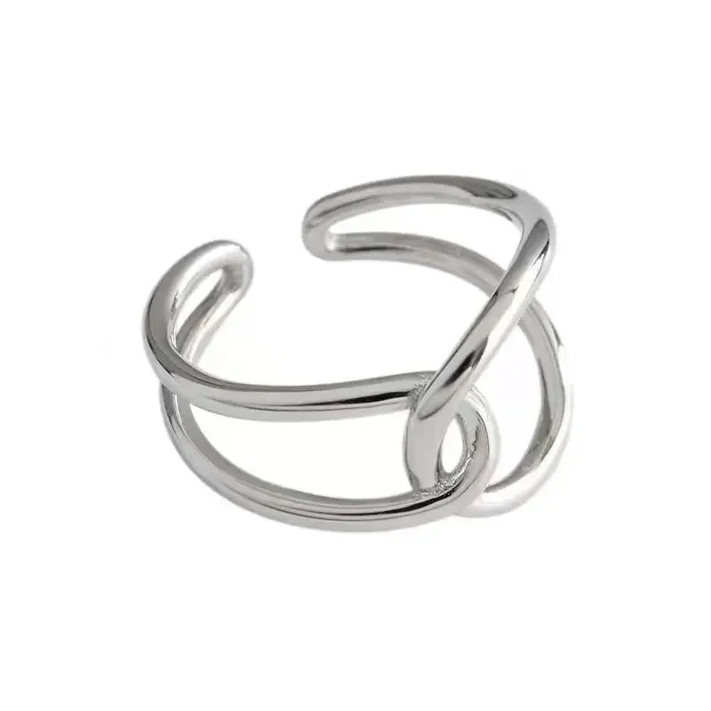 silver fidget spinner ring with open adjustable design